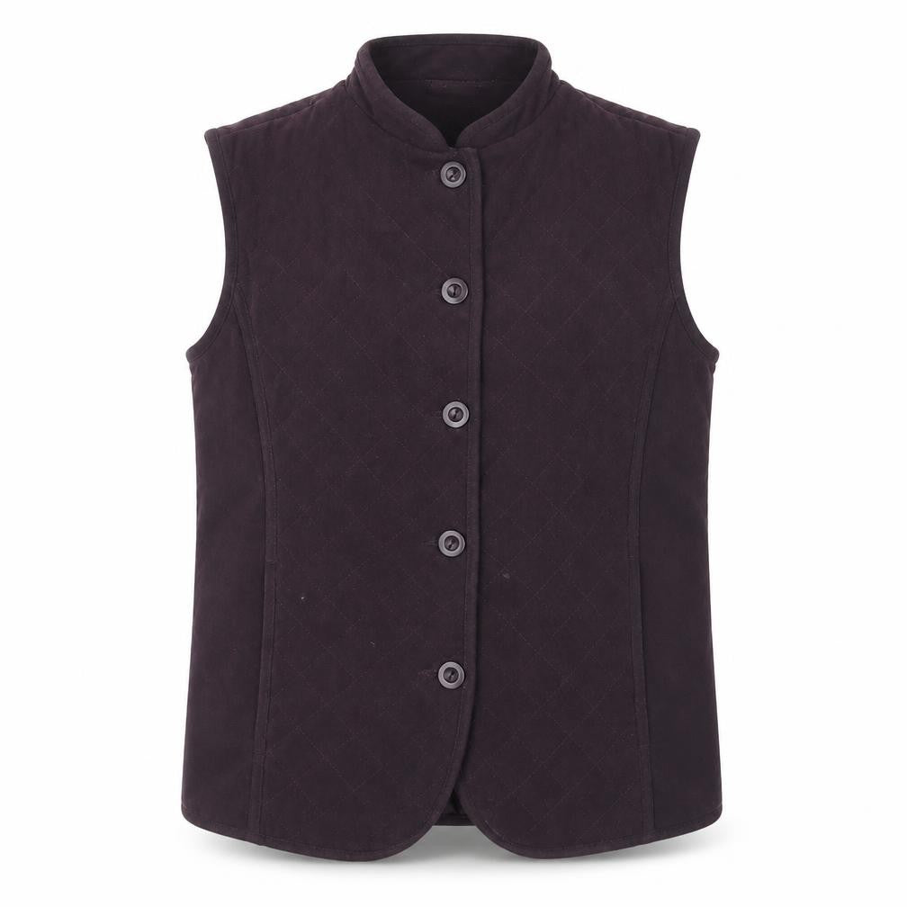 EWM Women Black Quilted Sleeveless Waistcoat S Classic Polyester