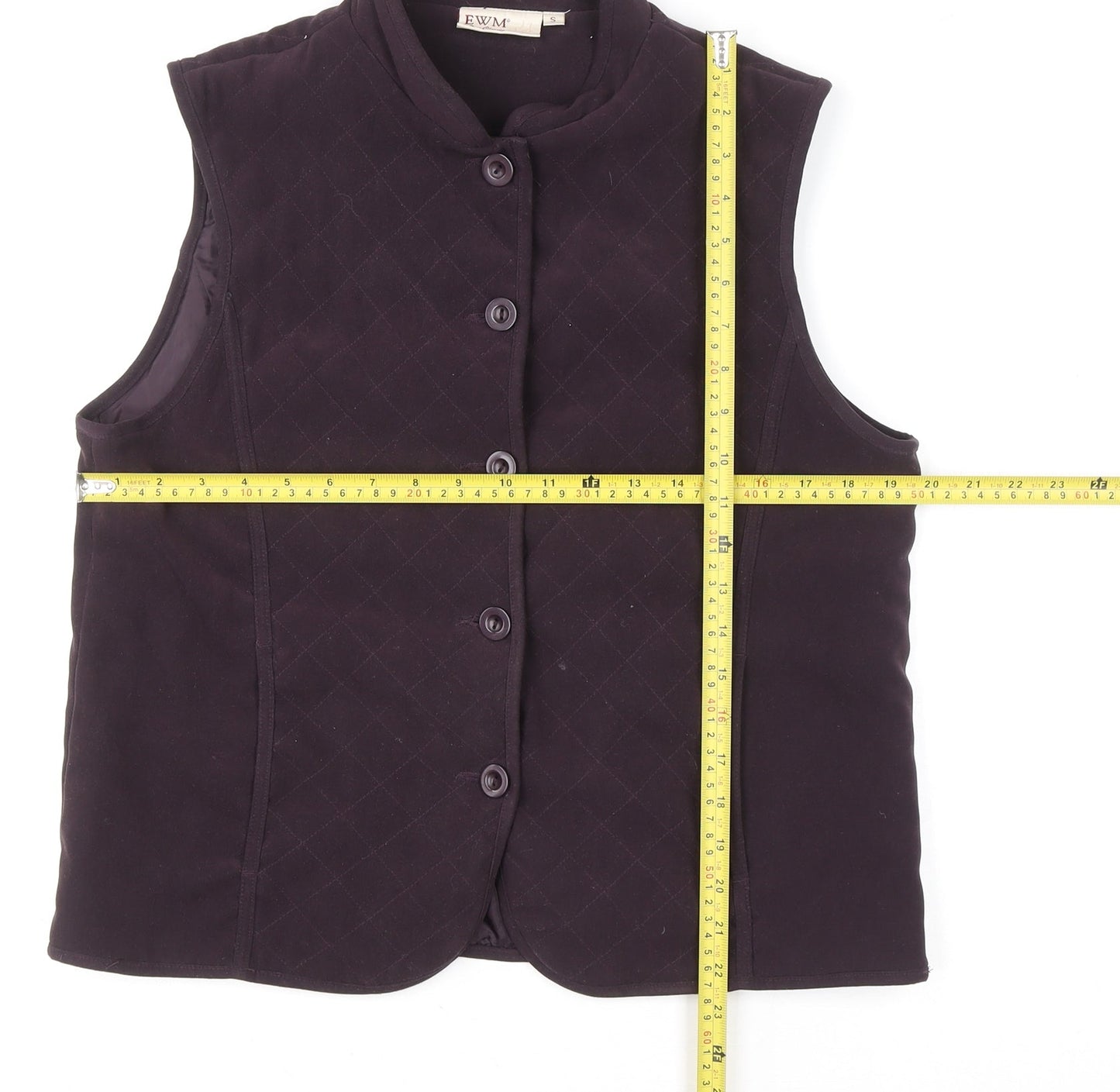 EWM Women Black Quilted Sleeveless Waistcoat S Classic Polyester