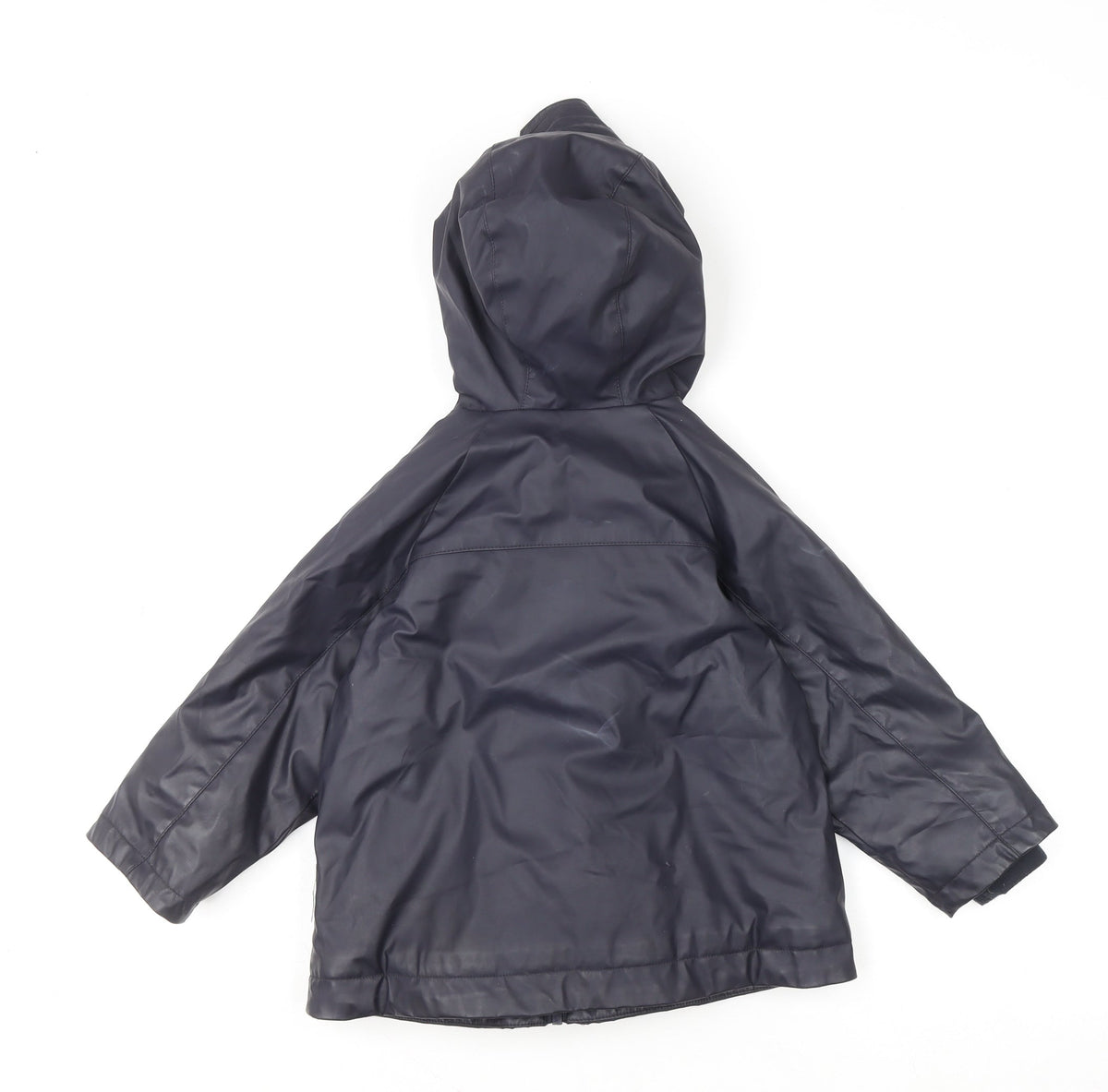 Zara Boys Blue Hooded Waterproof Rain Coat Jacket 3-4 Years