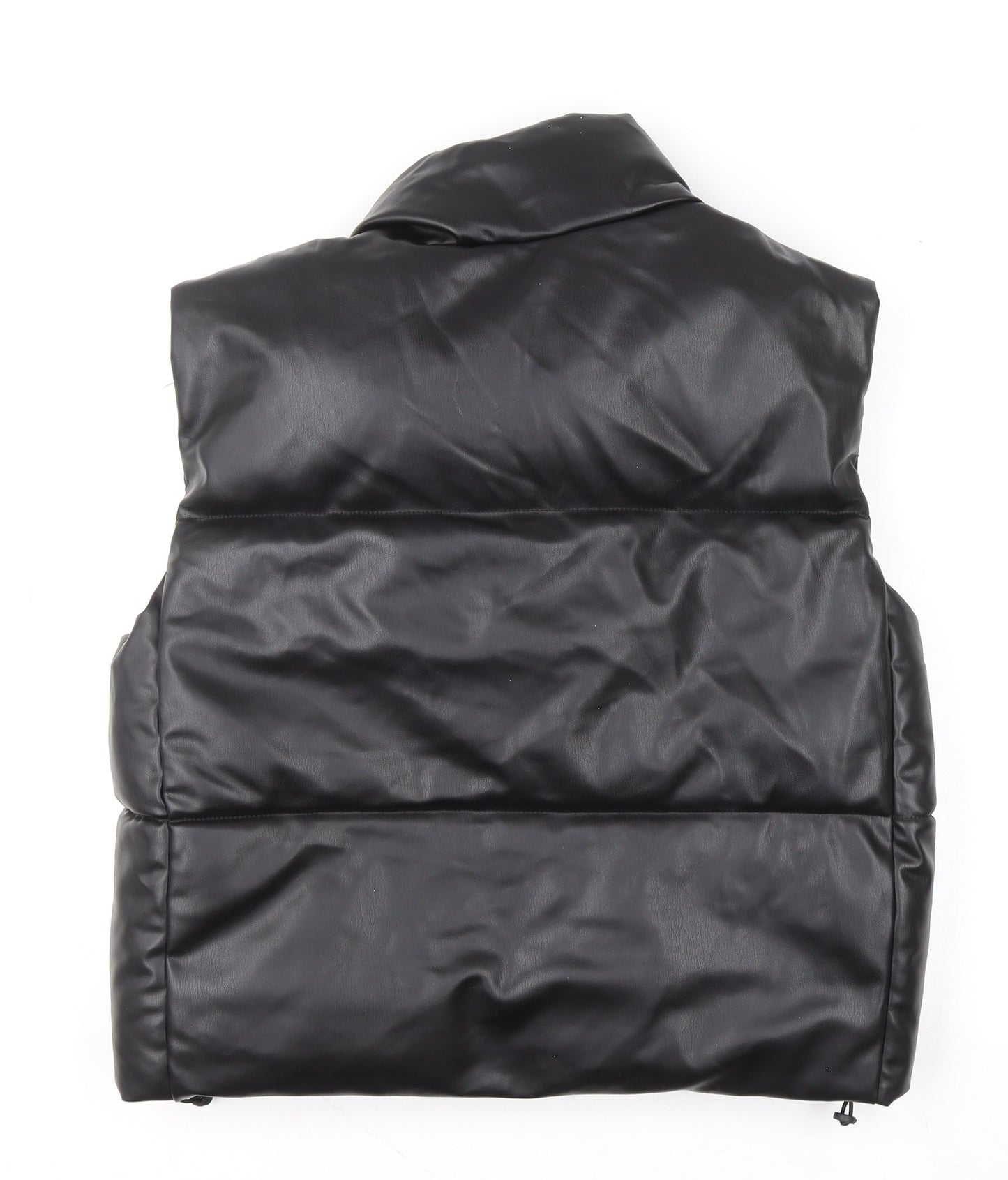 ZARA Women’s Black Faux Leather Puffer Waistcoat L