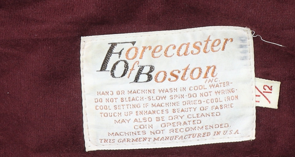 Forecaster of Boston Women’s Burgundy Belted Long Coat Size 12 Classic Style