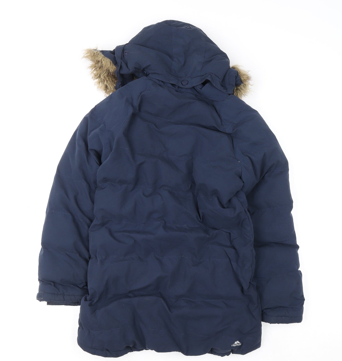 Trespass Girls Blue Waterproof Hooded Parka Coat 9-10 Years