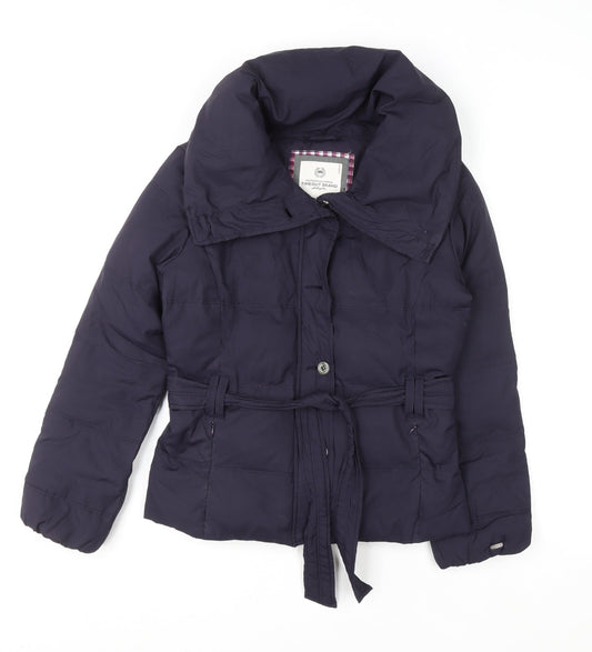 TIMEOUT BRAND Women's Purple Belted Puffer Jacket Size S
