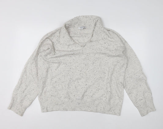 Great Plains Women's Beige Collared Knit Jumper Size 12