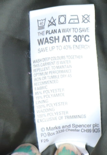 Marks and Spencer Women’s Green Quilted Mid-Length Jacket Size 14
