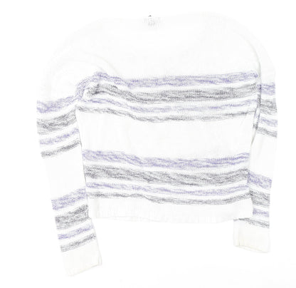 Gap Women's White Striped Cotton Knit Jumper Size S