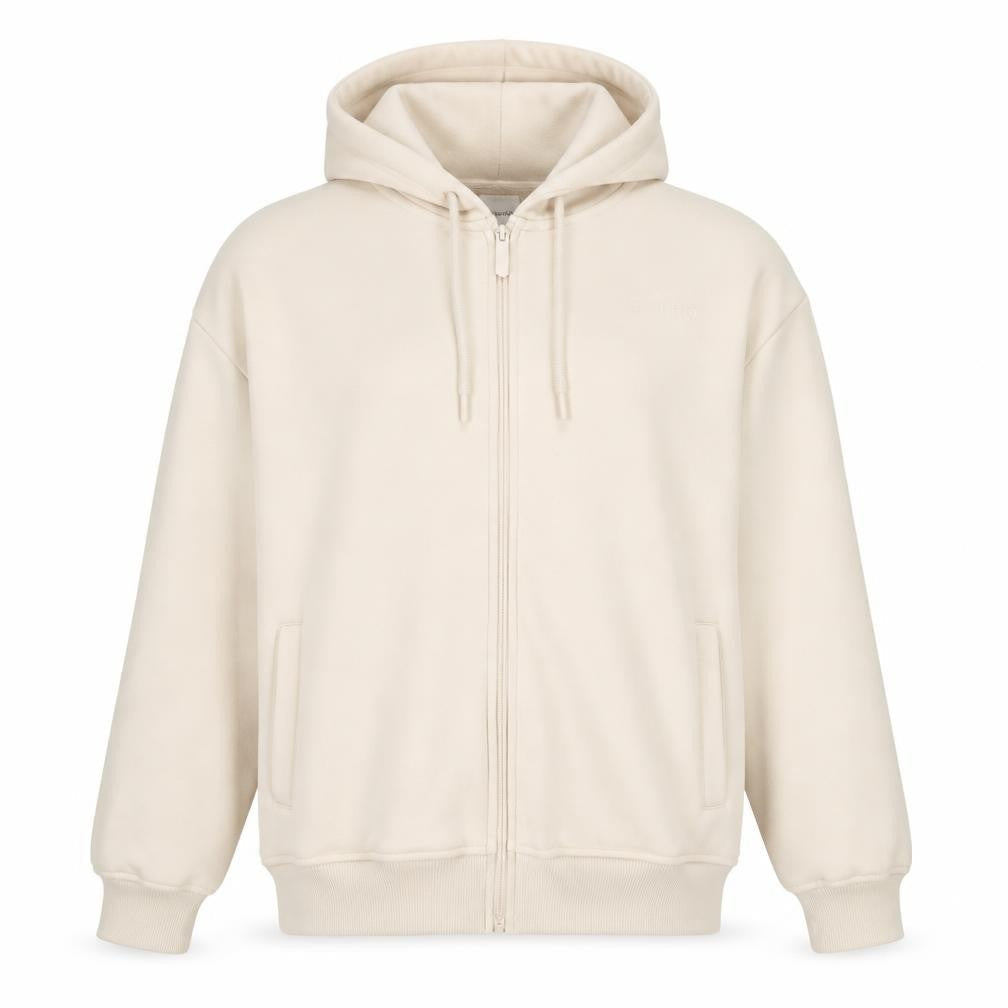 USA Pro Women Beige Full Zip Hoodie Size 12 Lined Cotton Blend