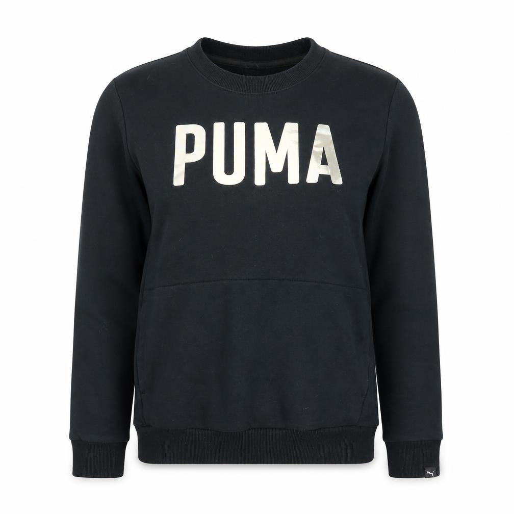 Puma Women's Black XS Crew Neck Pullover Sweatshirt with Logo
