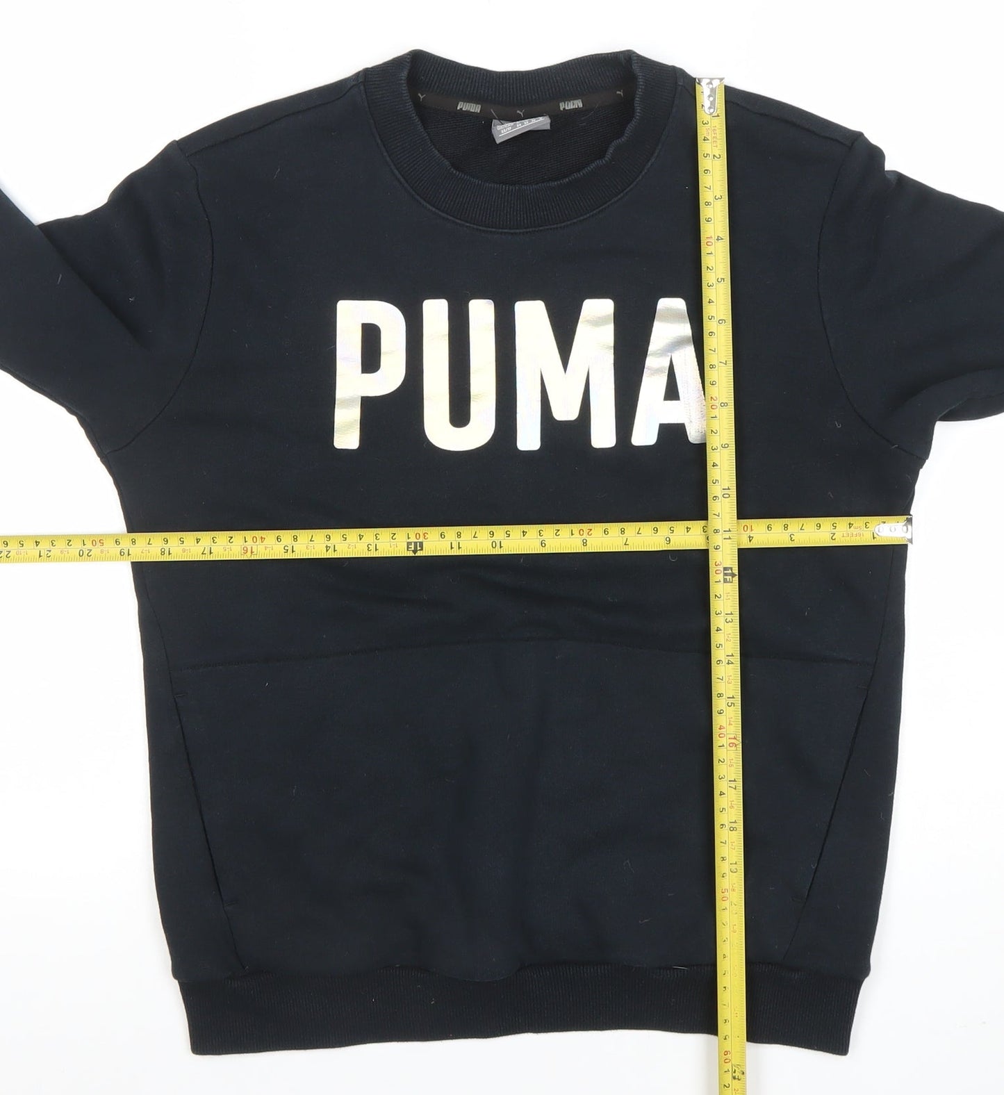 Puma Women's Black XS Crew Neck Pullover Sweatshirt with Logo