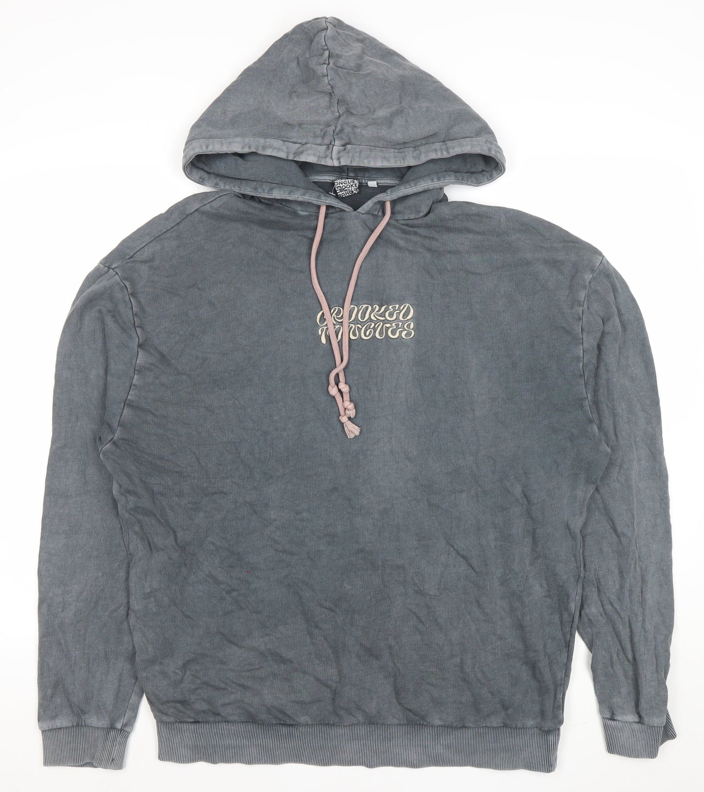 Crooked Tongues Women's Grey Pullover Hoodie Size M 100% Cotton