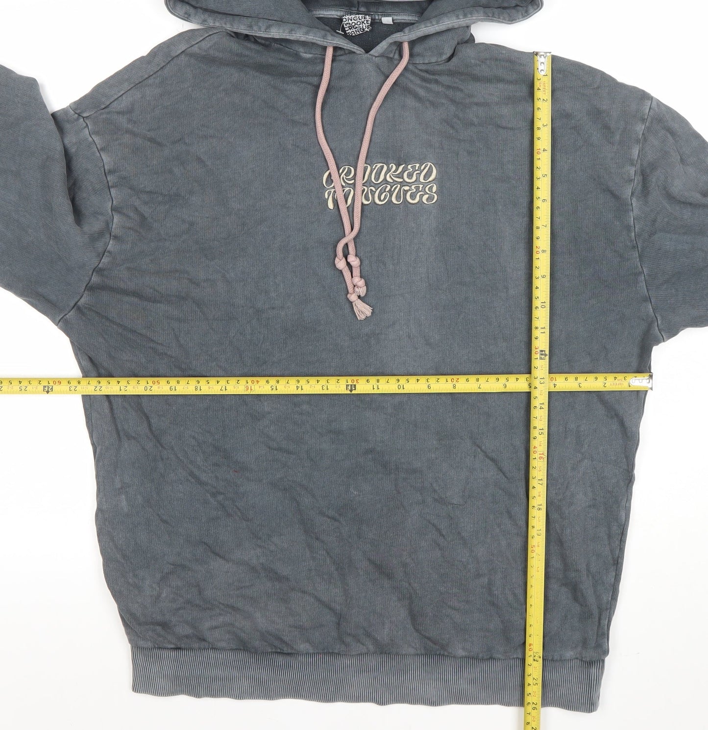 Crooked Tongues Women's Grey Pullover Hoodie Size M 100% Cotton