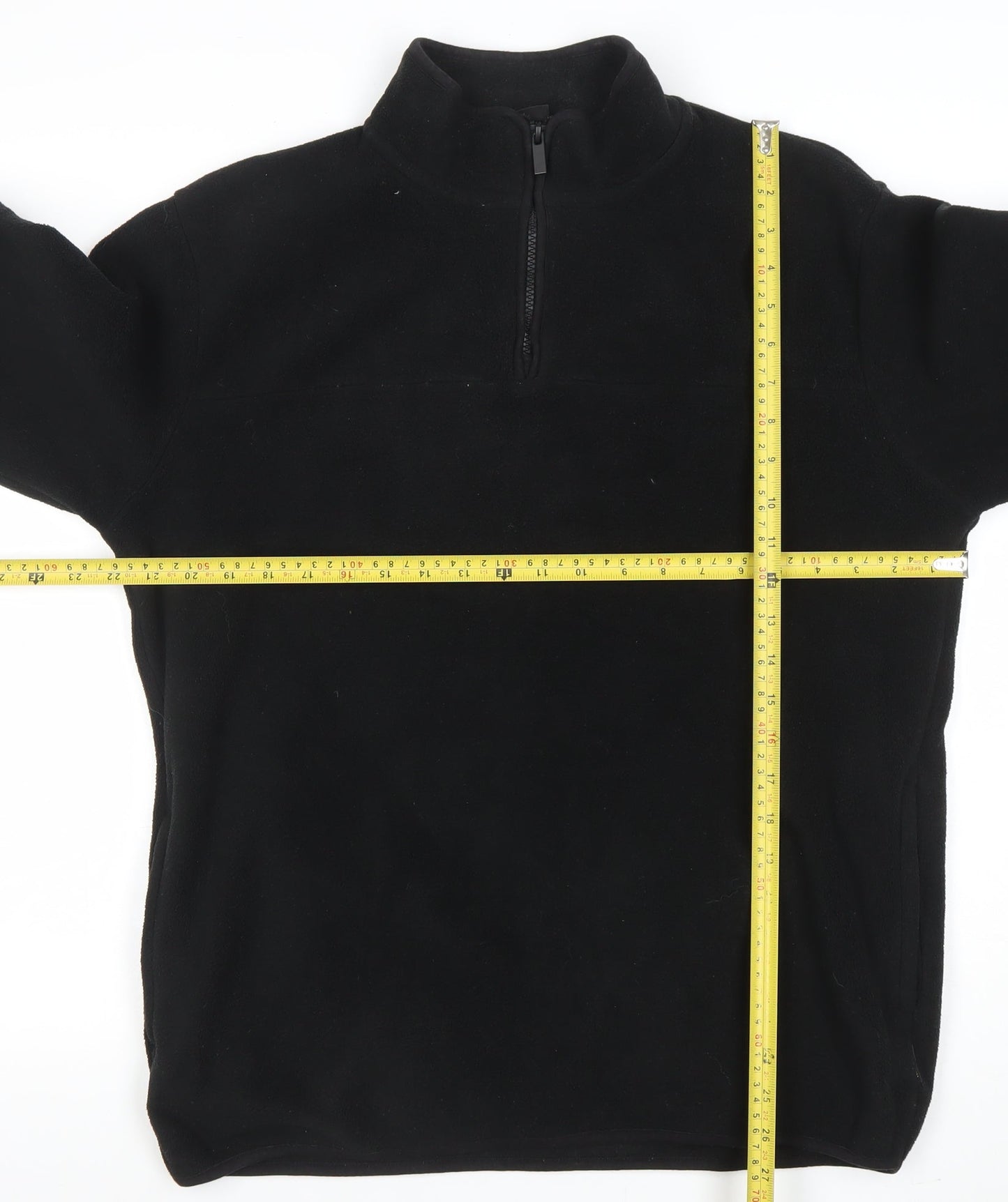 ONLY & SONS Men Black L Fleece 1/2 Zip Pullover Sweatshirt