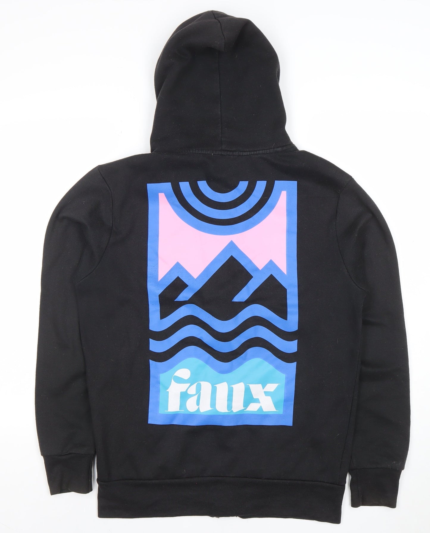 Friend or Faux Men's Black Full Zip Hoodie Size S Graphic Print
