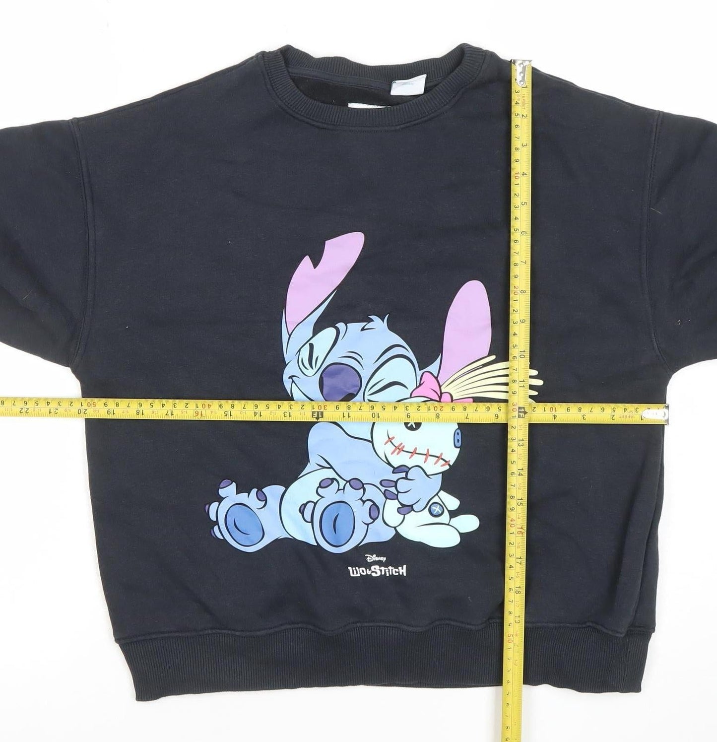 Zara Girls Black Lilo & Stitch Graphic Pullover Sweatshirt 11-12 Years