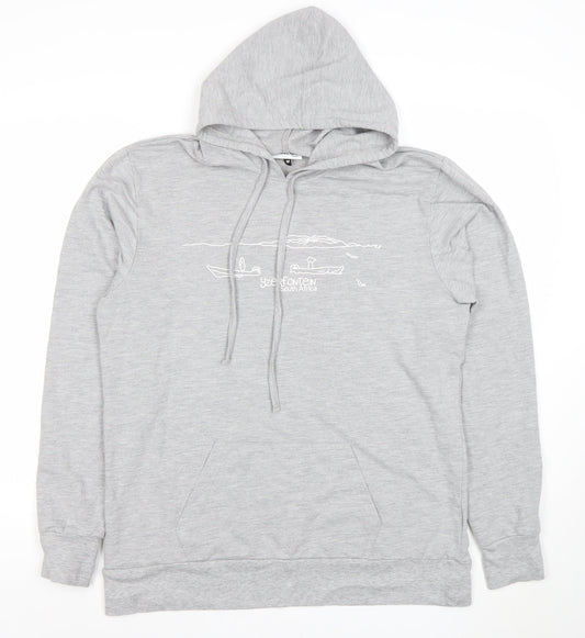 Altitude Mens Grey Pullover Hoodie M Graphic Print Outdoor Style