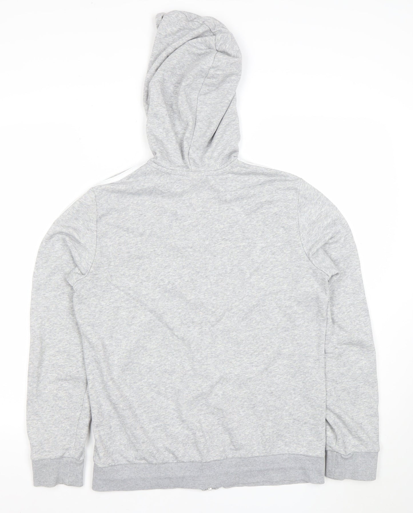 adidas Men’s Grey Full Zip Hoodie Medium Logo Lightweight
