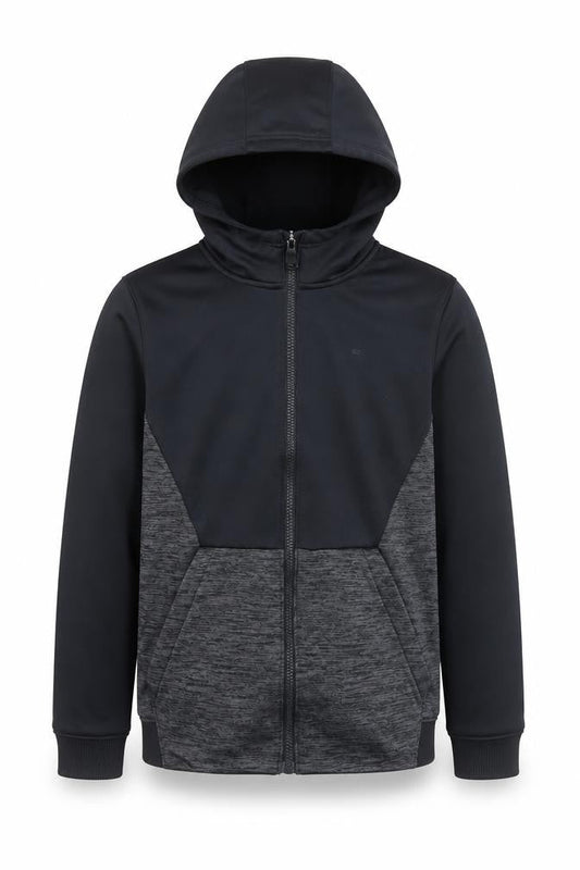 Under Armour Boys Black Full Zip Hoodie YL Loose Fit ColdGear