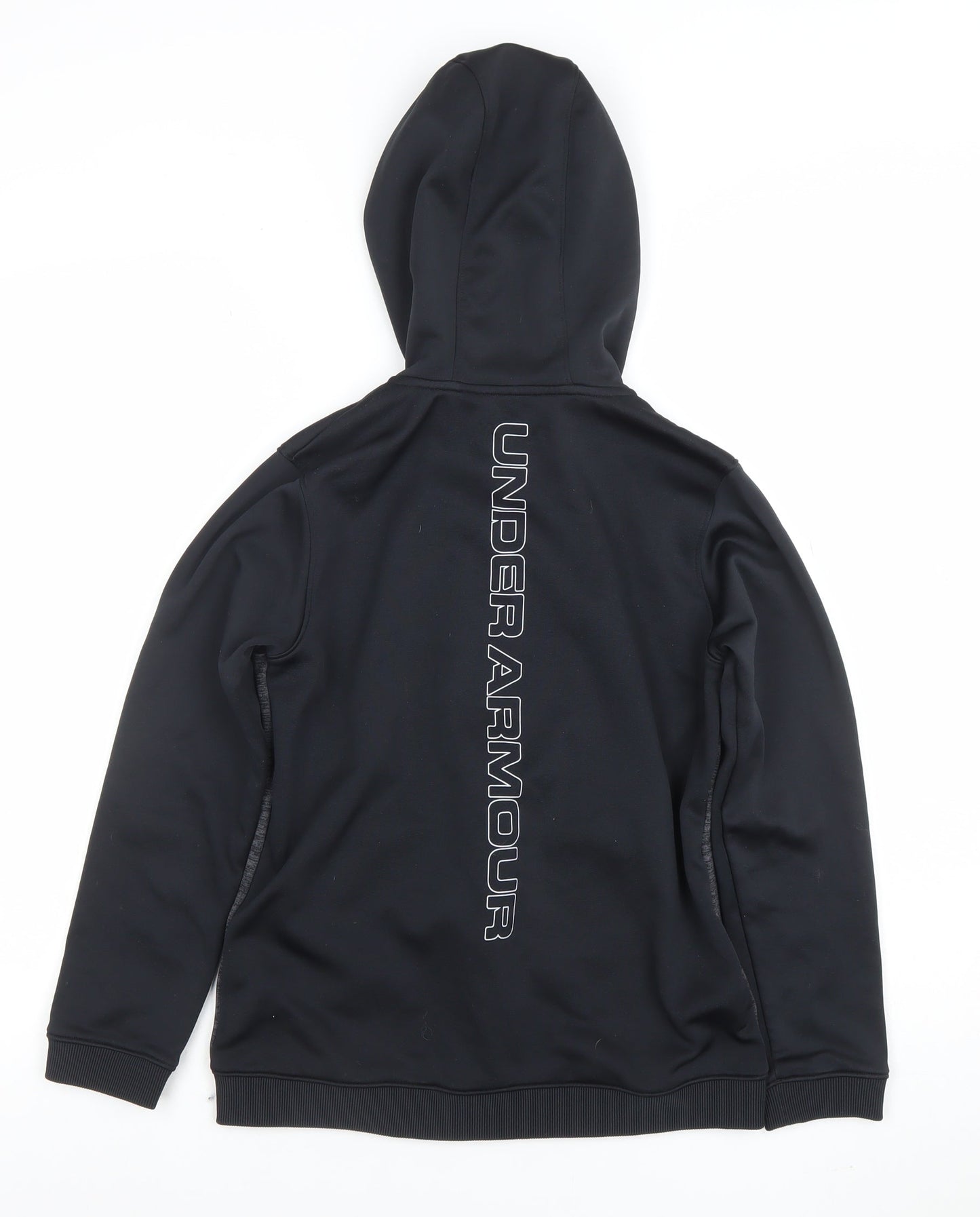 Under Armour Boys Black Full Zip Hoodie YL Loose Fit ColdGear