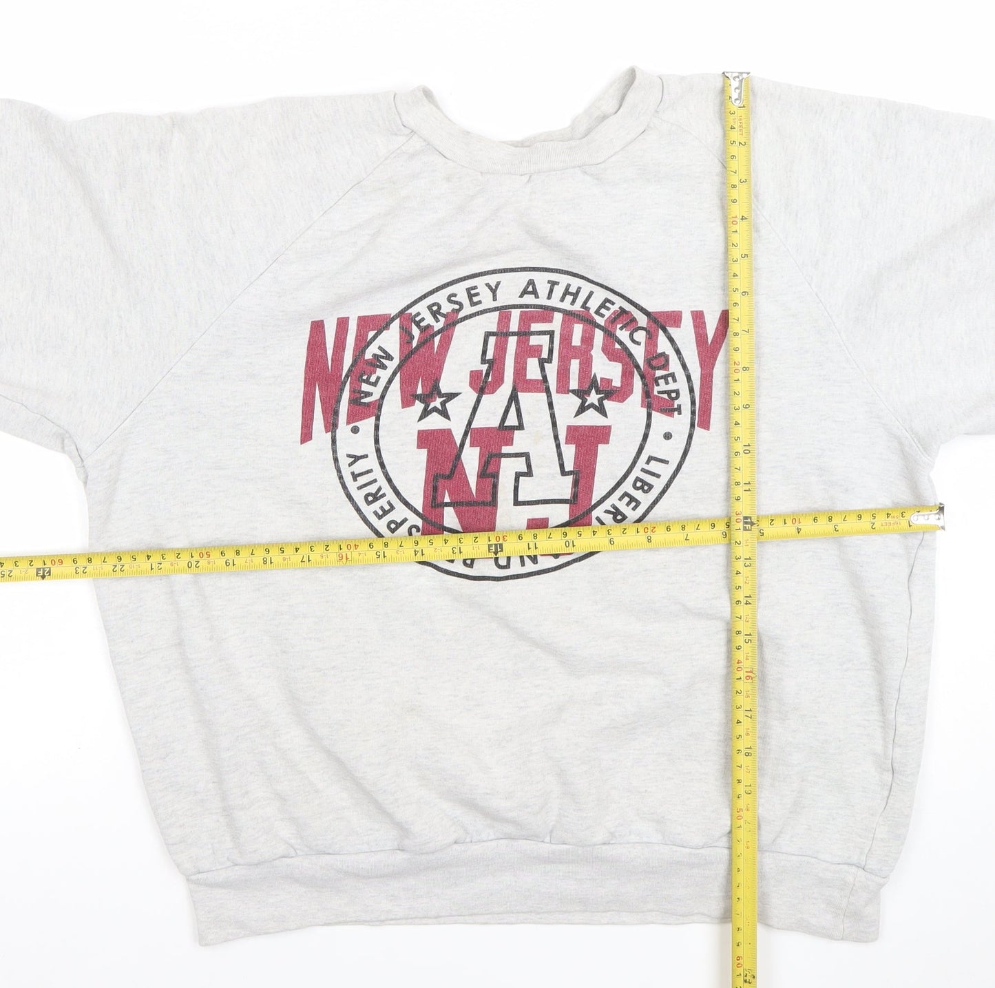 Topman Men's Grey L College Graphic Crew Neck Sweatshirt