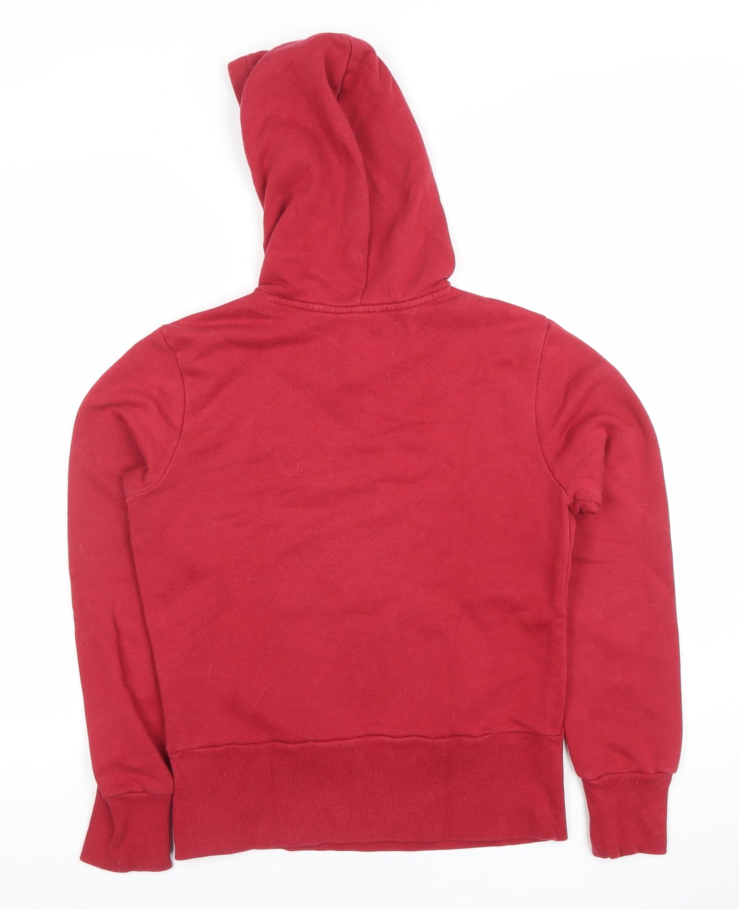 Adidas Women Red Pullover Hoodie Size 8 Cotton Blend Logo Sweatshirt