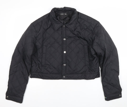 Fever City Women's Black Quilted Cropped Jacket Size M