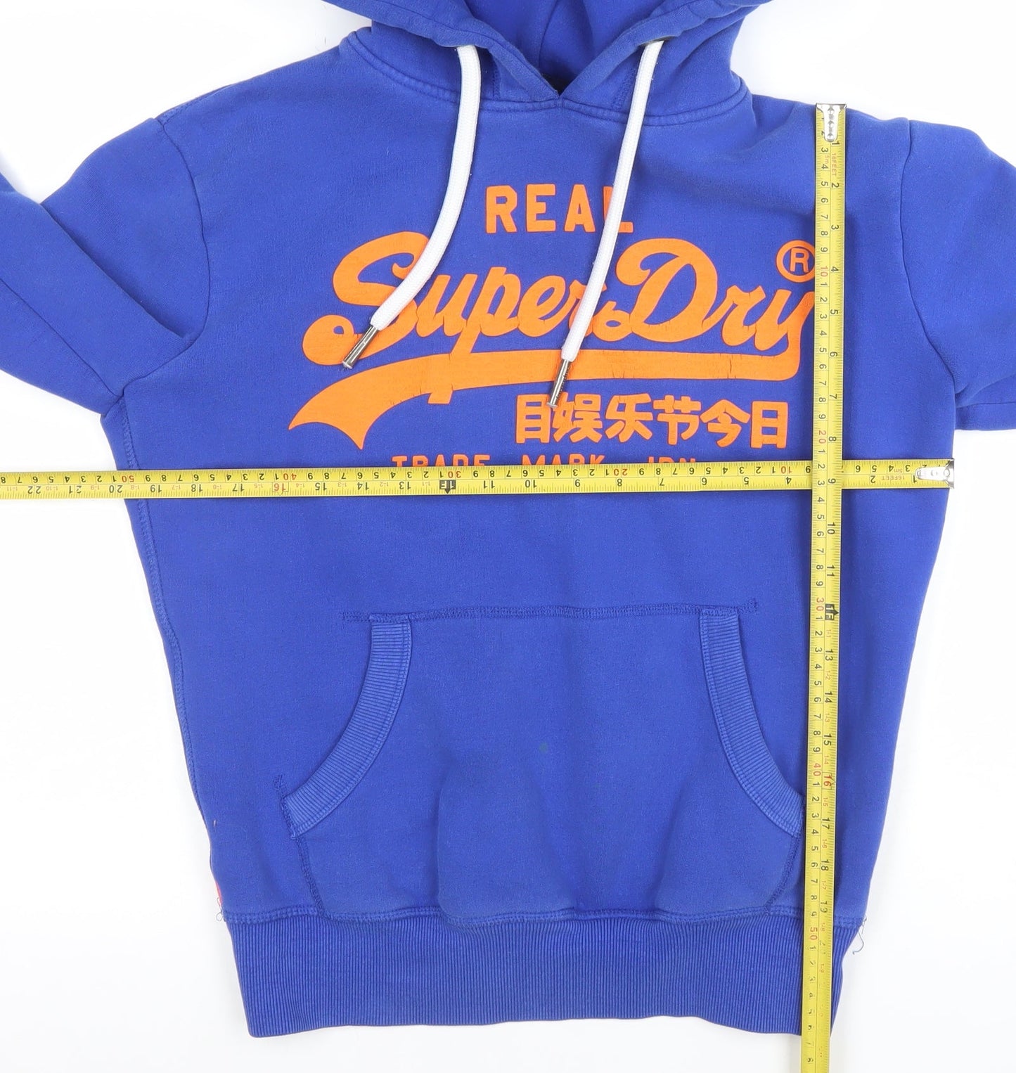 Superdry Mens Blue XS Pullover Hoodie with Logo Print