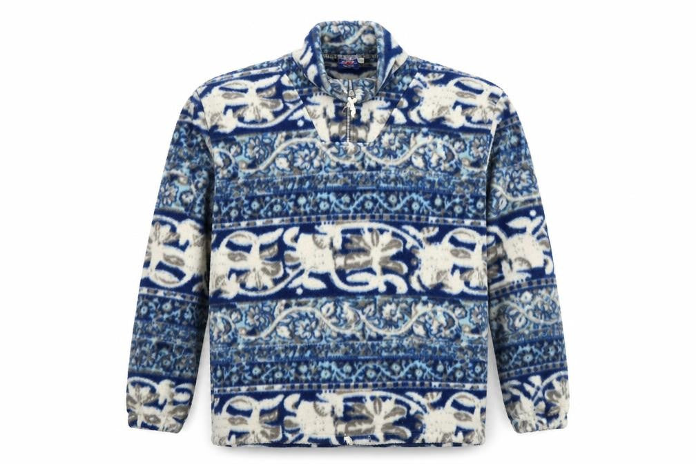 Let's Go Men's Blue Vintage Fleece Pullover Sweatshirt L