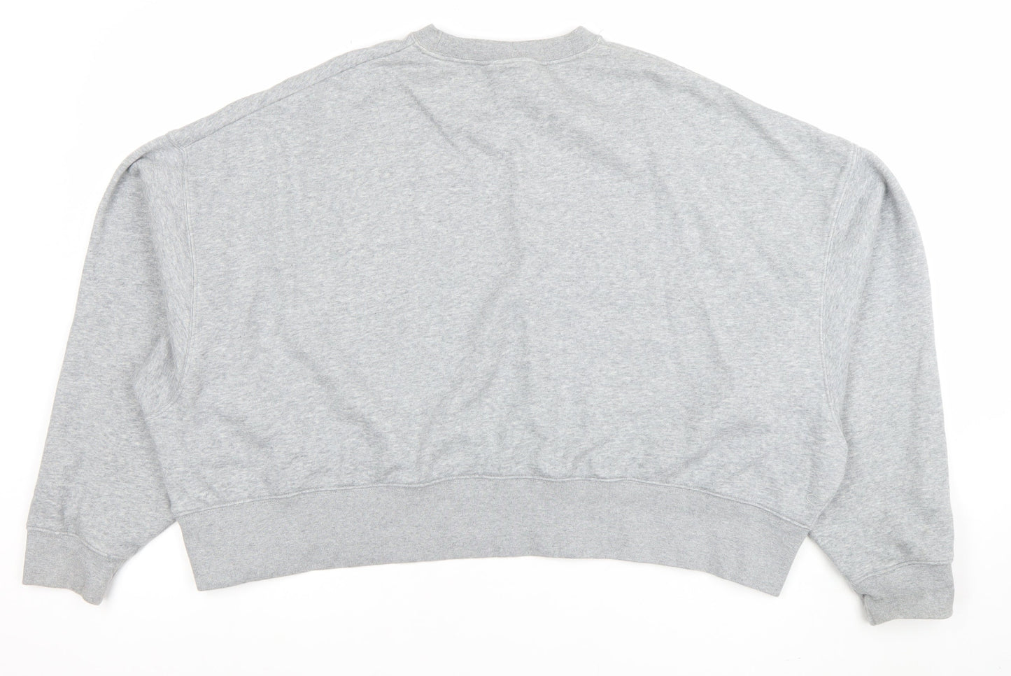 Nike Women Grey L Oversized Crew Neck Pullover Sweatshirt