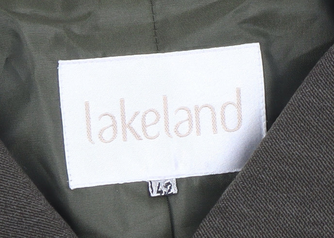 Lakeland Women Brown Wool Blend Zip Suit Jacket Size 14 Regular