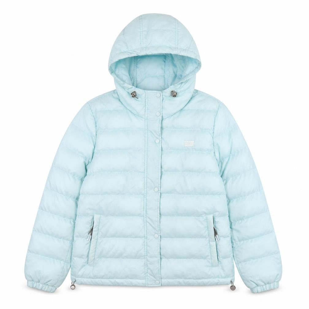 Levi's Women's Blue Hooded Puffer Jacket Size S Winter Zip Coat