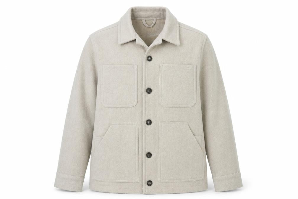 Common People Women Beige Wool Blend XL Casual Button Jacket