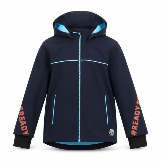 s.Oliver Boys Blue Hooded Soft Shell Jacket 8 Years Lined Water Resistant