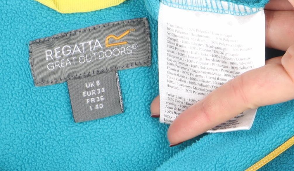 Regatta Women's Blue Full Zip Fleece Jacket Size 8