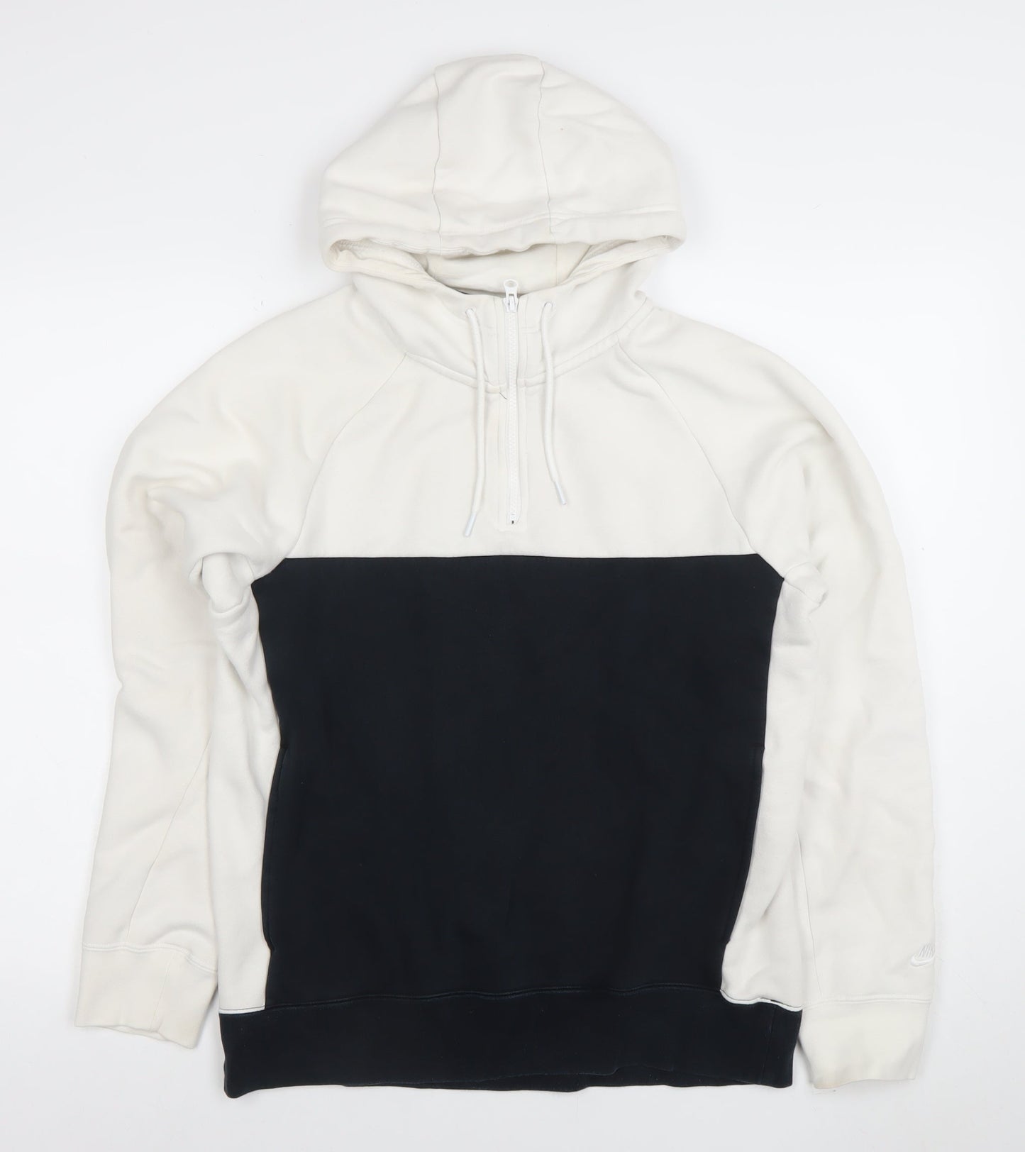 Nike SB Men's White Small Half Zip Hooded Fleece Hoodie