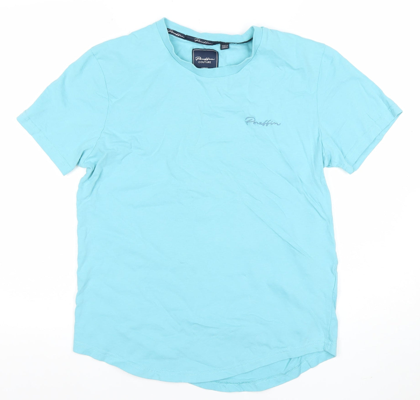 Paraffin Couture Men's Blue Medium Crew Neck Cotton T-Shirt