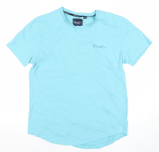 Paraffin Couture Men's Blue Medium Crew Neck Cotton T-Shirt