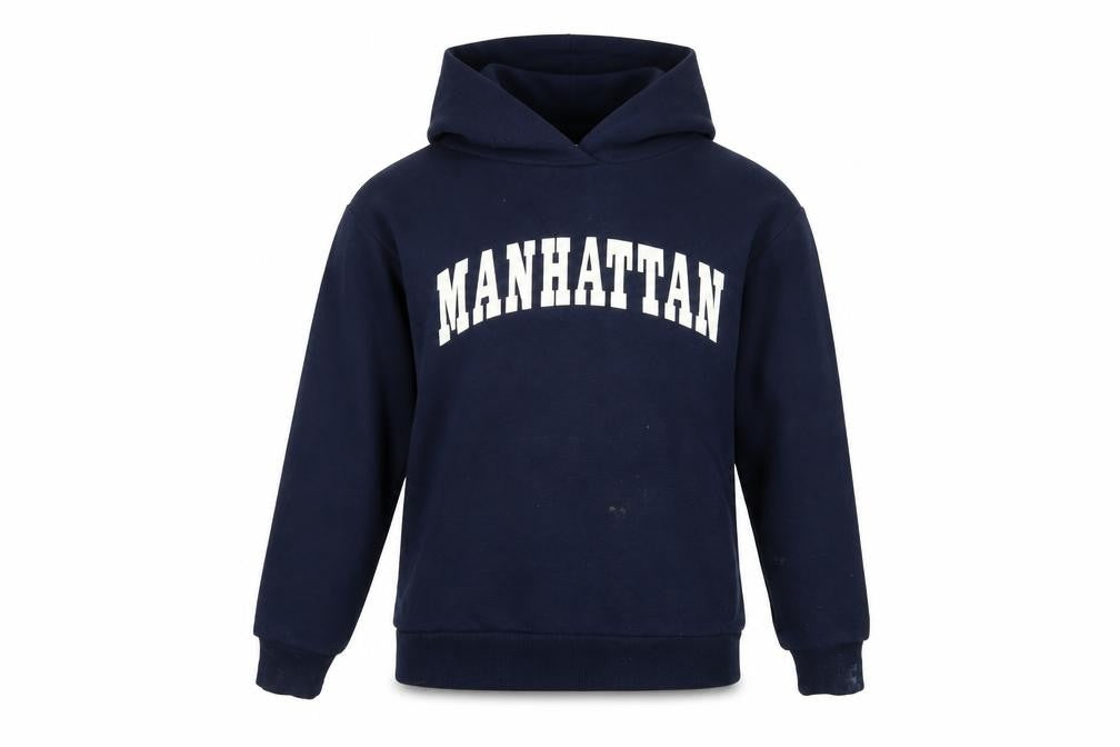 Primark Boys Navy Manhattan Pullover Hoodie 8-9 Years Cotton Blend