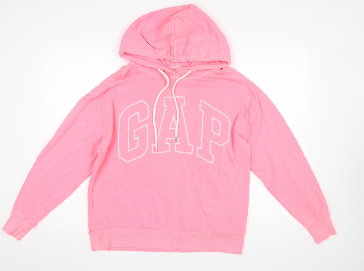 GAP Women Pink Pullover Hoodie M Hooded Cotton Blend Casual