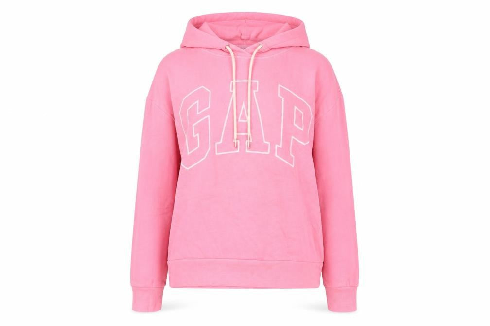 Gap Women Pink Pullover Hoodie M Hooded Cotton Blend Casual