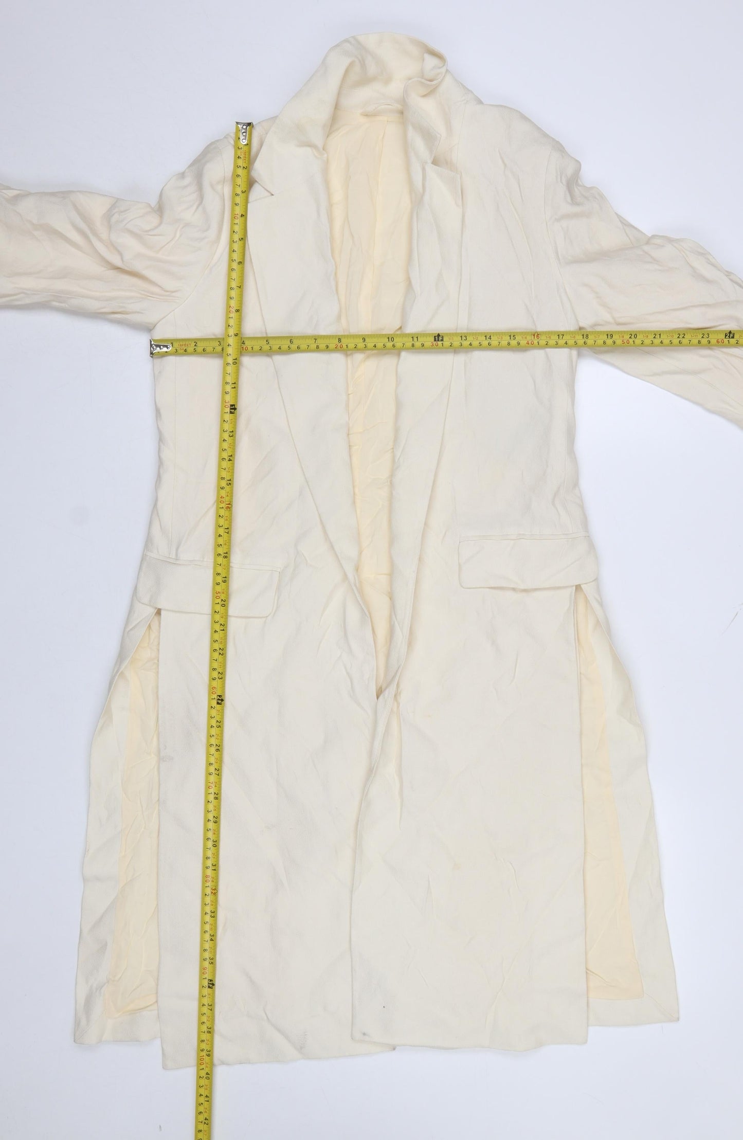 AllSaints Women's Ivory Longline Duster Blazer Jacket UK 8