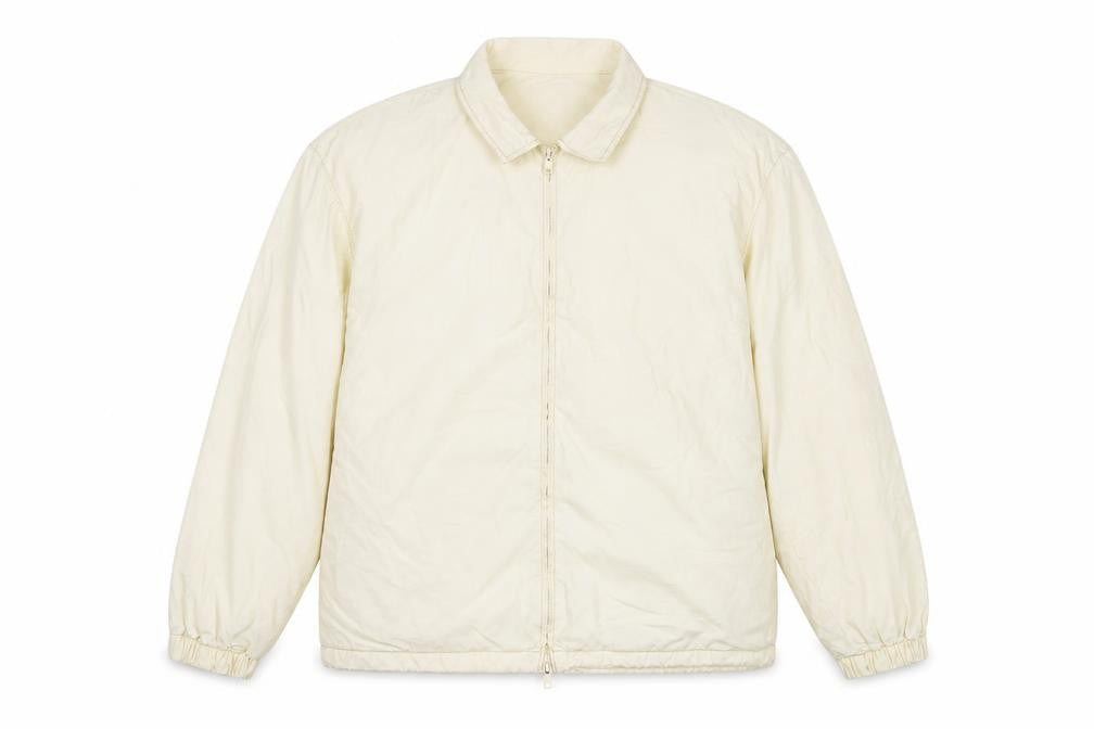 Zara Men's Ivory Cotton Lightweight Zip Jacket L
