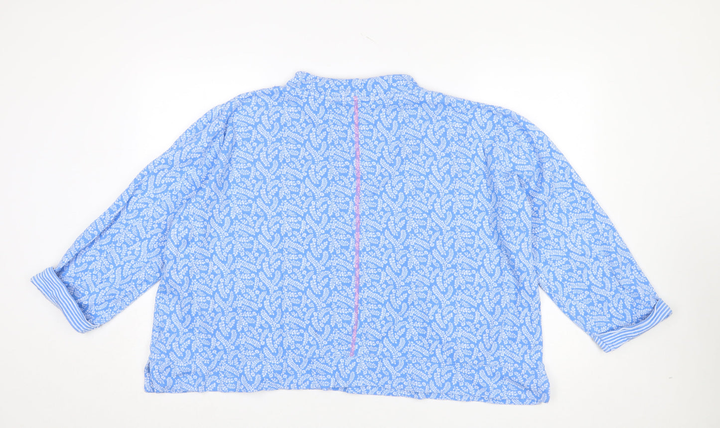 Country Rose Women Blue Paisley Pullover Sweatshirt XL Cotton Blend