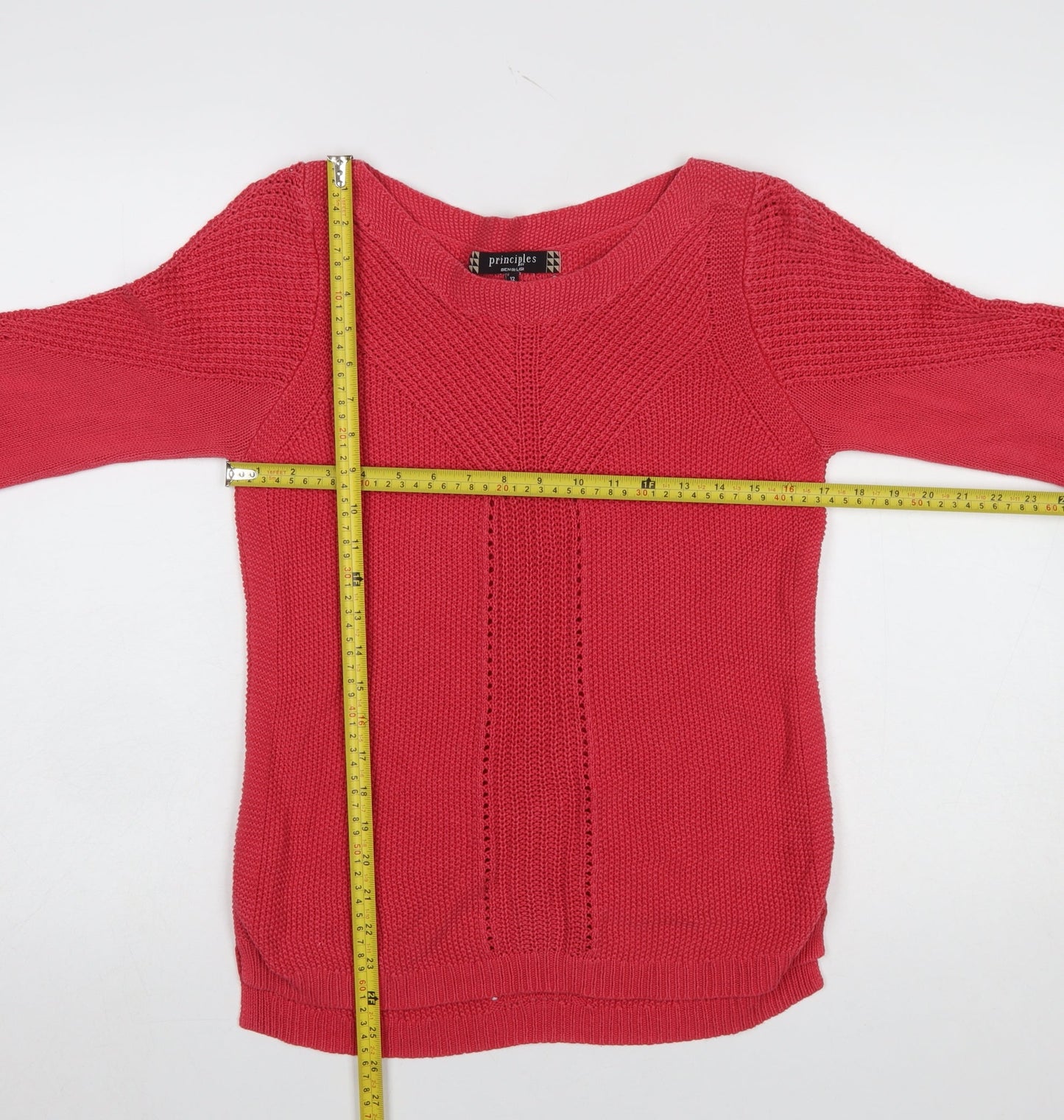 Principles by Ben de Lisi Women's Pink Size 12 Knit Boat Neck Jumper