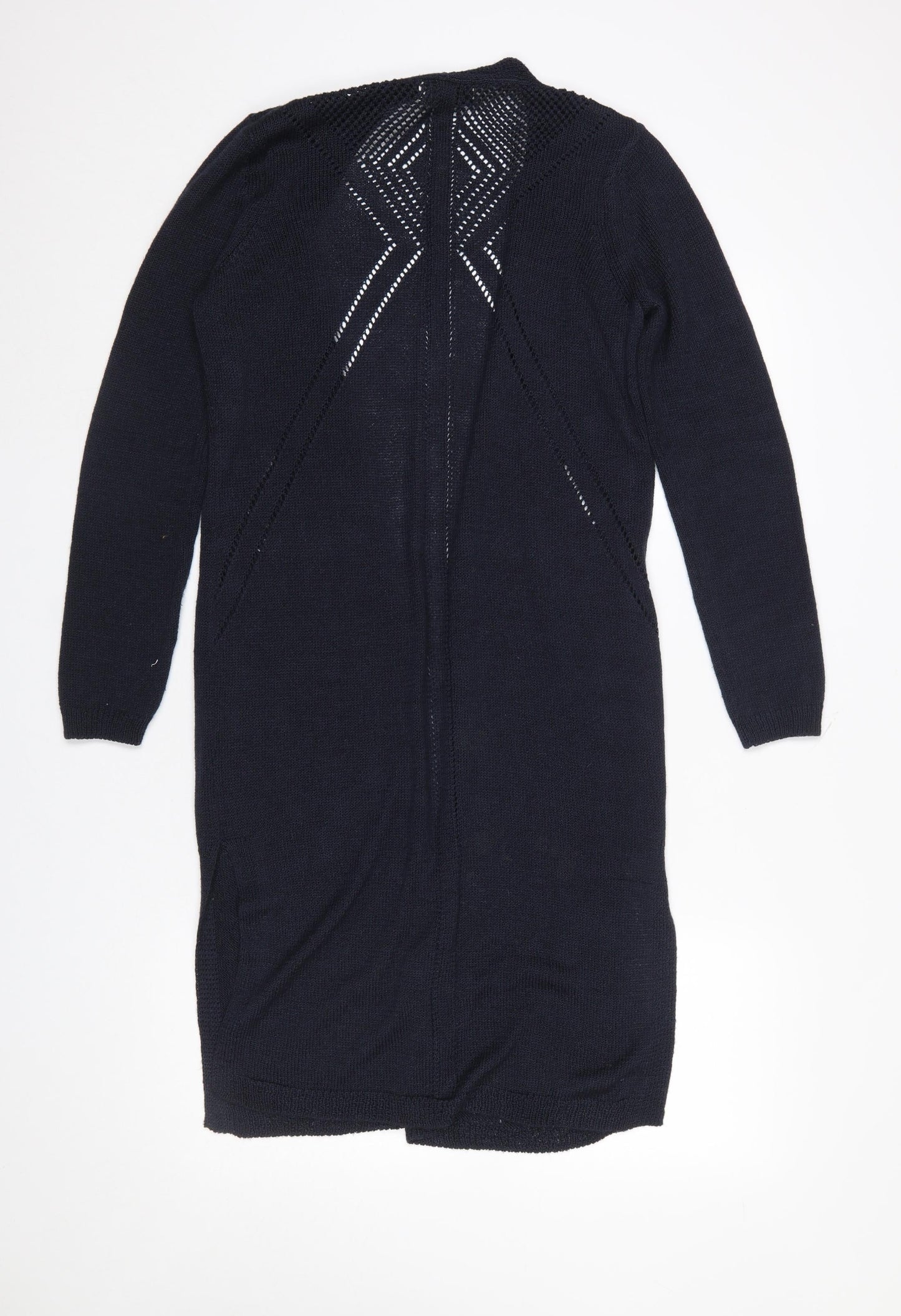 Marks and Spencer Per Una Women's Navy Longline Open Knit Cardigan UK 10