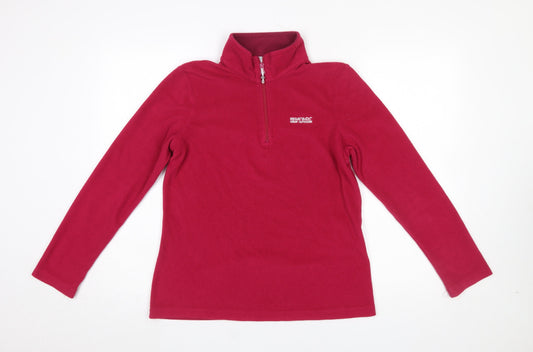 Regatta Women Red 1/2 Zip Fleece Sweatshirt UK 10