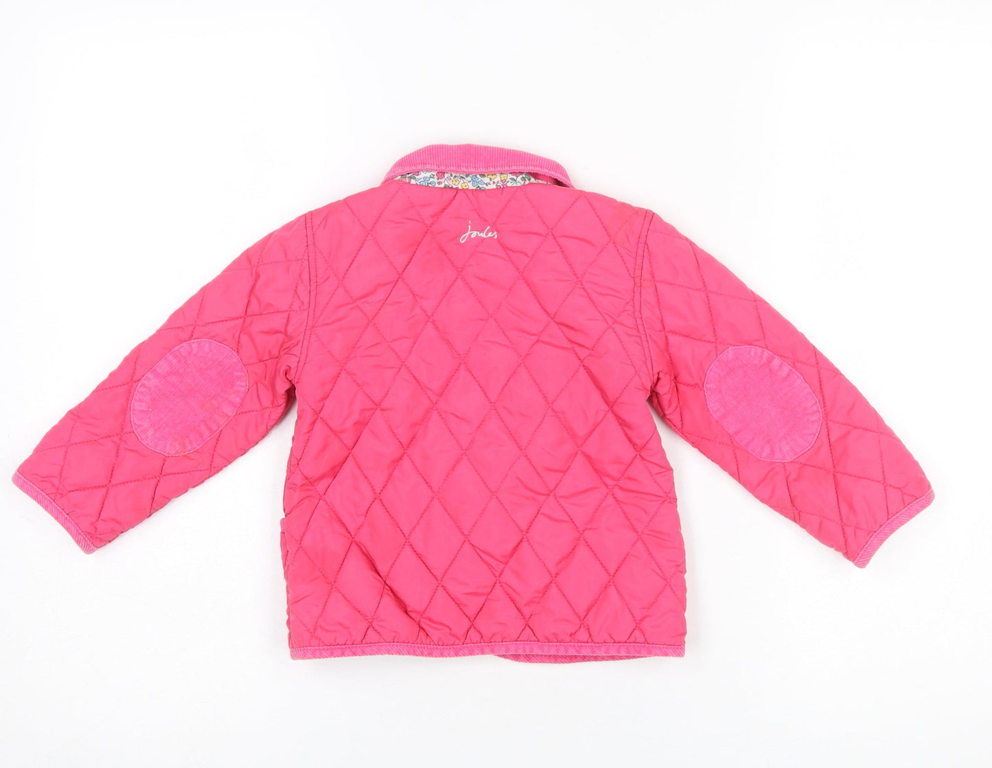 Joules Girls Pink Quilted Jacket 2-3 Years Lightweight Lined Coat