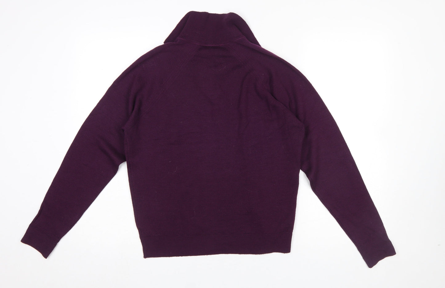 Heather Valley Women's Purple Wool Collared Pullover Jumper Size 18