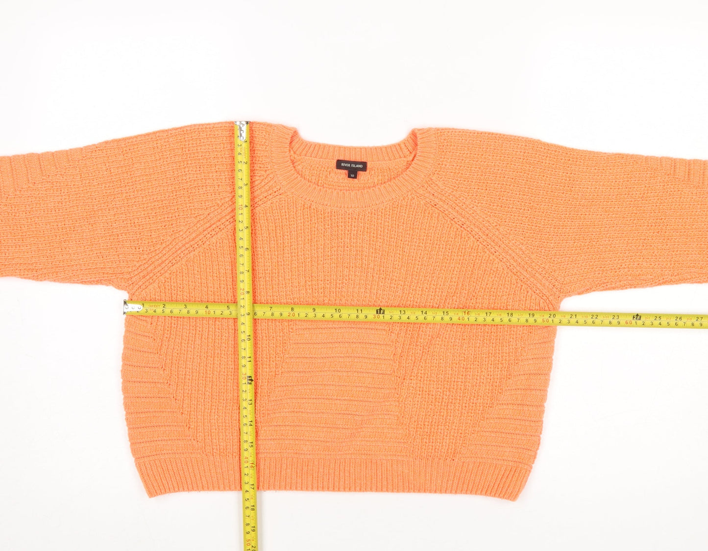 River Island Women’s Orange Chunky Knit Jumper Size 10