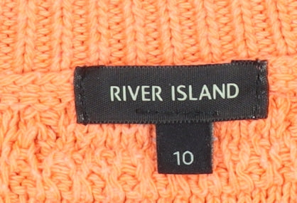 River Island Women’s Orange Chunky Knit Jumper Size 10