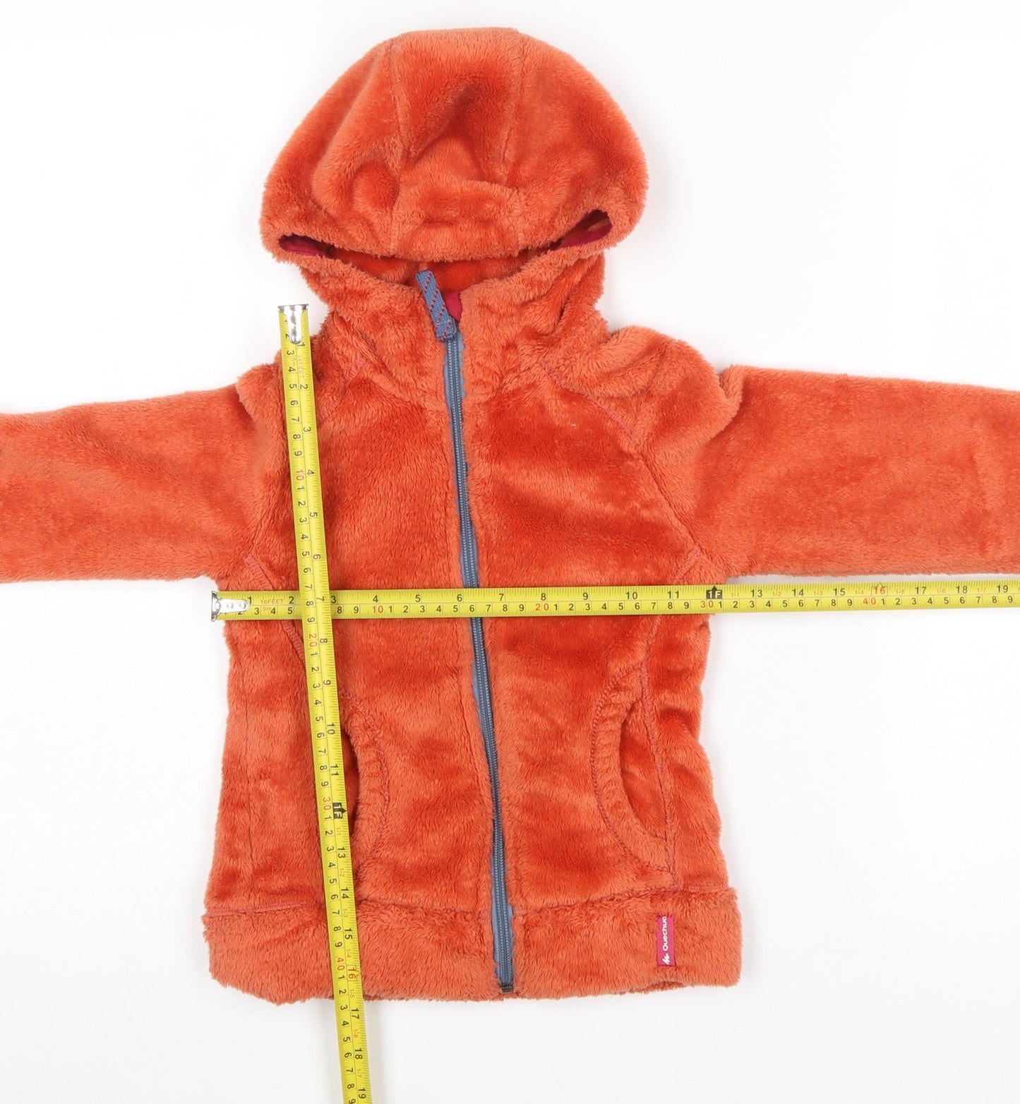 Quechua Girls Orange Fleece Hooded Full Zip Jacket 6 Years